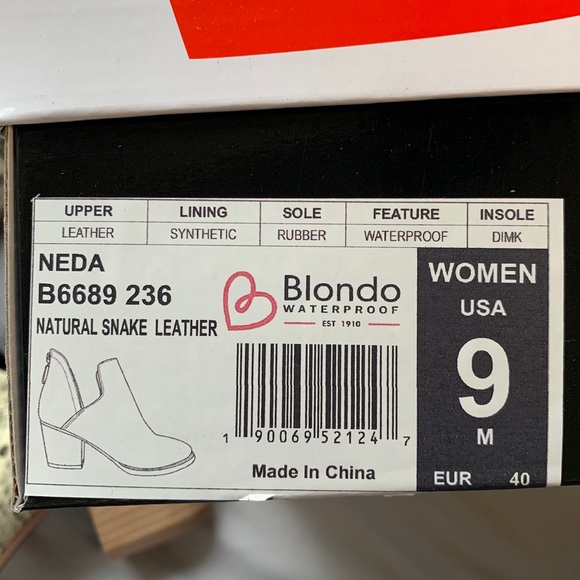 NWT Blondo Waterproof Leather Bootie Snake Skin - Picture 9 of 9
